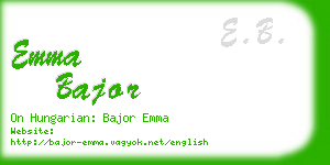 emma bajor business card